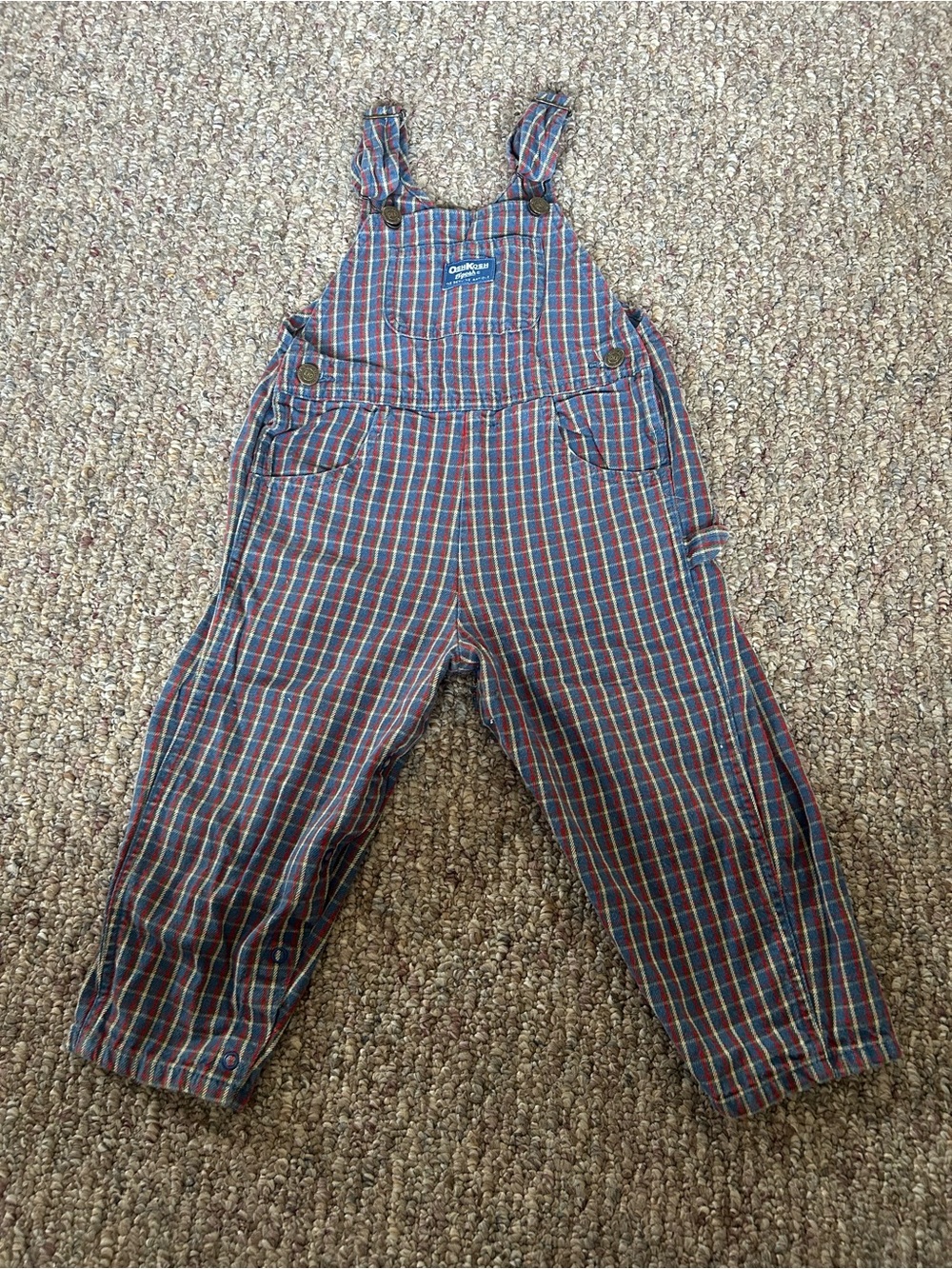Vintage OshKosh B'gosh Plaid Tartan Vestbak Overalls